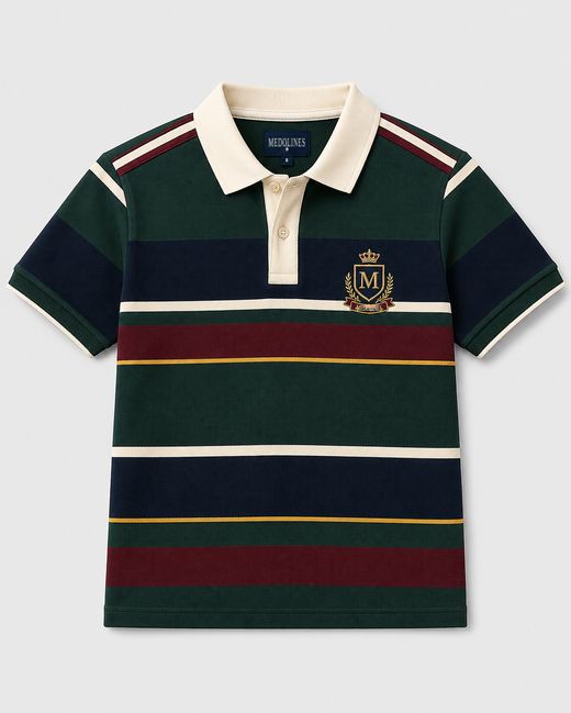 Boys' Heritage Stripe Rugby Polo